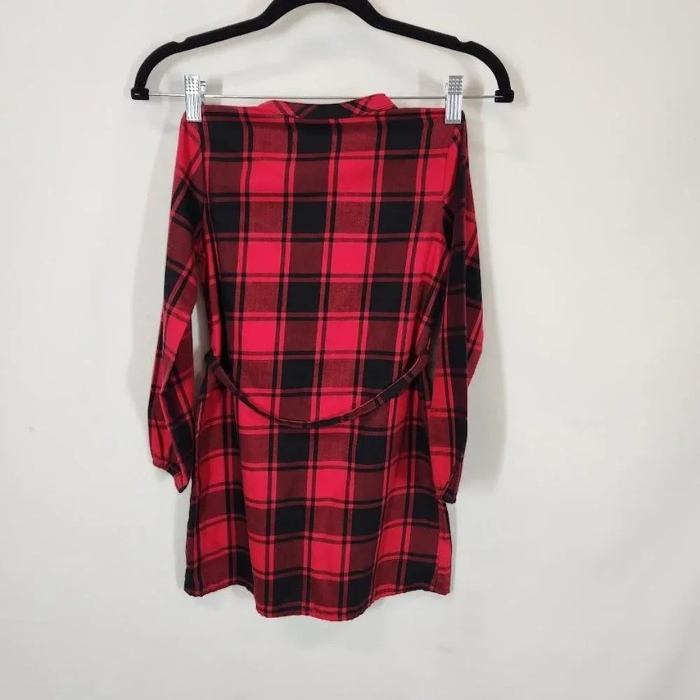 The Children's Place Girls Buffalo Plaid Shirt Dress‎ in Red - Size Small (5/6)